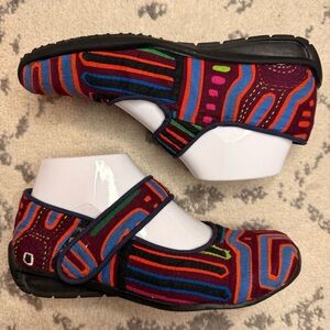 KUNA PRINTS Mola Made in Columbia Colorful Tribal Art To Wear Quilted Mary Janes